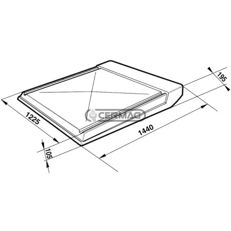 Abmessungen des Regendachs: 1440 x 1225 mm, 62142