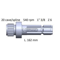 Arbre de prise de force pour CNH, longueur 162 mm, profil 1"3/8-Z.6 32031, fabriqué en Italie