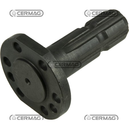 Zapfwelle mit Flansch, Flansch 85 mm, Profil 1" 3/8"-Z.6, 32047, Hergestellt in Italien