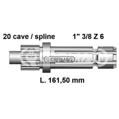 Zapfwelle für LANDINI, Länge 161,5 mm, Profil 1" 3/8"-Z.6, 32071, Hergestellt in Italien