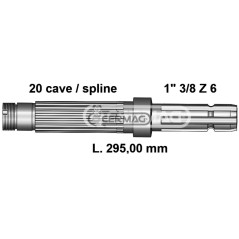 Zapfwelle für LANDINI, Länge 295 mm, Profil 1" 3/8"-Z.6, 32072, Hergestellt in Italien