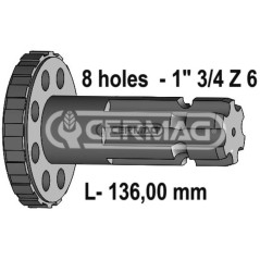 Zapfwelle mit Flansch Flansch 95/101 mm Profil 1"3/4-Z.6 32093