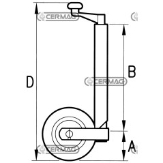 Servotimone leggero a ruota Portata 150 kg 62038 MadeinItaly