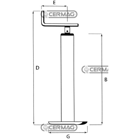Servotimone telescopico a piede fisso Altezza 470 mm 60403 MadeinItaly