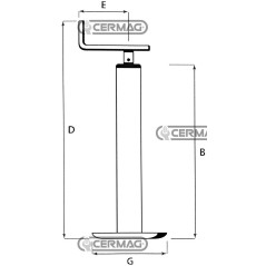 Servotimone telescopico a piede fisso Portata statica 300 kg Altezza 570 mm 60404 MadeinItaly