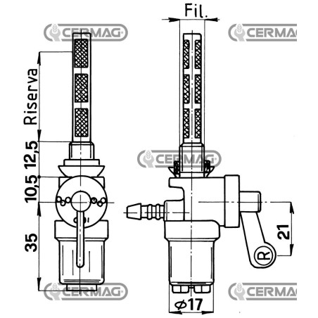 RUBINETTI PER SERBATOI BENZINA E PETROLIO 12196