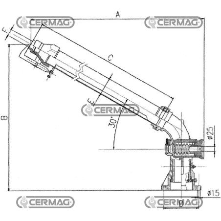 Aspersor hidráulico rotativo de 4" 64715 Fabricado en Italia