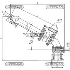 Aspersor de 4" con rotación hidráulica y ángulo de lanzamiento ajustable 64717 Fabricado en Italia