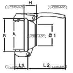 Controsfera per giunto a 2 ganci Diametro tubo 200 mm 62668 MadeinItaly