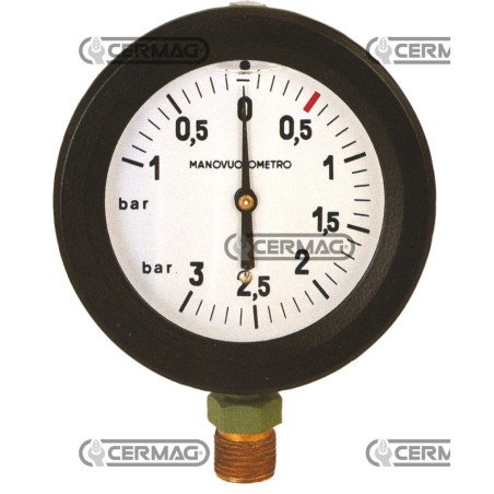 Manovuotometro con glicerina Scala -1 ÷ 3 Bar Filetto 1/2" 61138 | NewgardenAgri.com