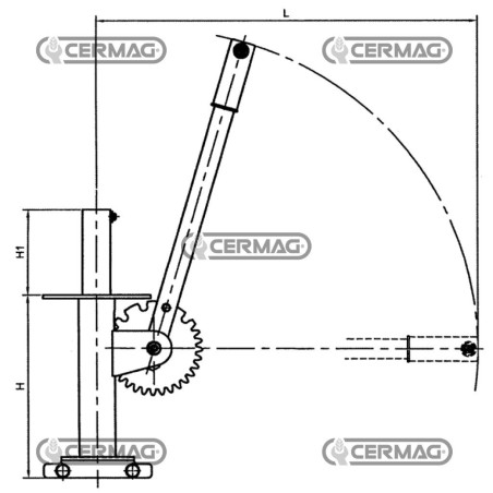 Zahnstangenhebel für Rollladen 65273