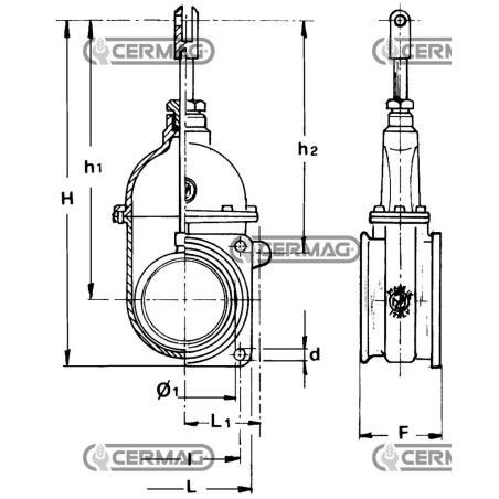 SARACINESCA A STANTUFFO A 1 FLANGIA 61098 Metaltecnica