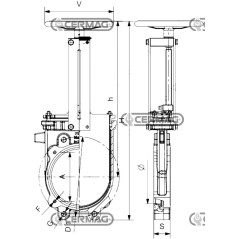 Saracinesca a lama con volantino flange PN10 - RIV121 65026 Riv