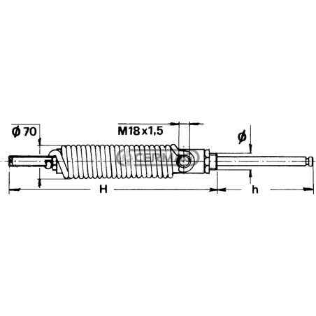 CILINDRO OLEODINAMICO CON RITORNO A MOLLA PER L'APERTURA E CHIUSURA DELLE SARACINESCHE - SEMPLICE EFFETTO 61108 Metaltecnica