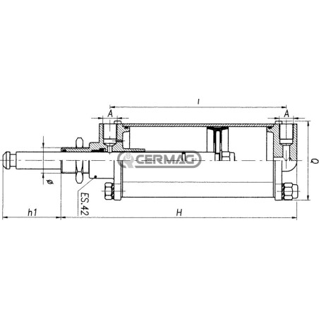CILINDRO PNEUMATICO A DOPPIO EFFETTO PER L'APERTURA E CHIUSURA DELLE SARACINESCHE 61116 Metaltecnica