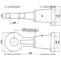 Anneau de remorquage pivotant Diamètre 68 mm Trous 4x23 mm 65567