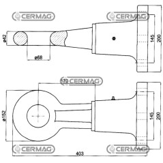 Argolla de remolque giratoria Diámetro 68 mm Orificios 8x21 mm 65569