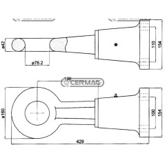 Argolla de remolque giratoria Diámetro 76,2 mm Orificios 4x23 mm 65568
