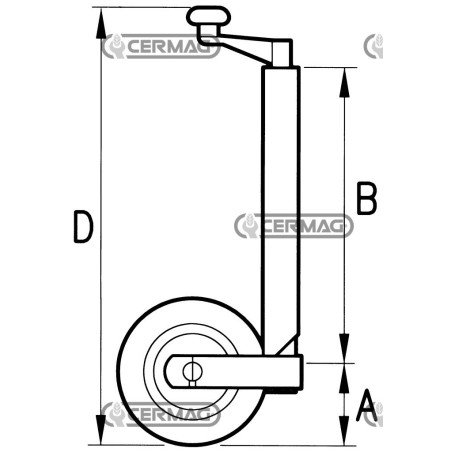 Servotimone leggero a ruota Portata 400 kg 62039 MadeinItaly