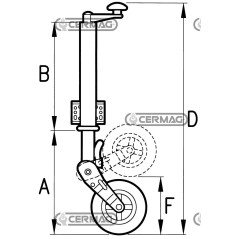 Servotimone a ruota ribaltabile Portata 400 kg 62040 MadeinItaly