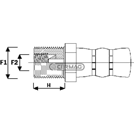 RACCORDO MASCHIO FEMMINA INTERNO CONO ROVESCIO PER TUBO SAE J 1401 63790