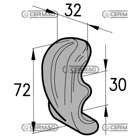 Linguetta pesante con nervatura 60480