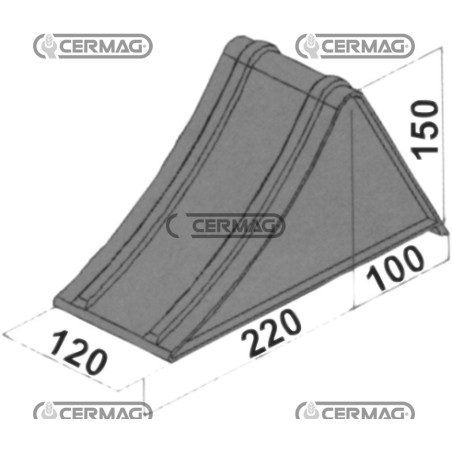 Cuneo d'arresto in metallo UK36 certificato TUV Portata 1.600 kg 64031 Al-ko