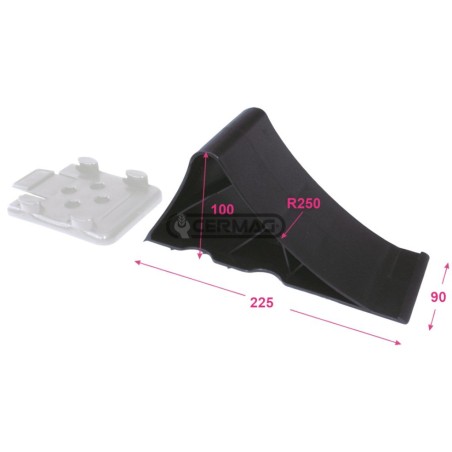 Cuneo d'arresto in plastica nera 63619