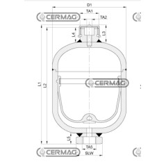 Accumulateur hydraulique Volume 1,40 l Pression 250/38 bar 84630