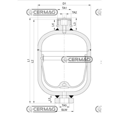 Accumulateur hydraulique Volume 1,40 l Pression 250/38 bar 84630