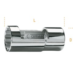 Chiave a bussola con quadro femmina da 1/2" per iniettori motori diesel Misura 27 mm 70178 BETA | NewgardenAgri.com