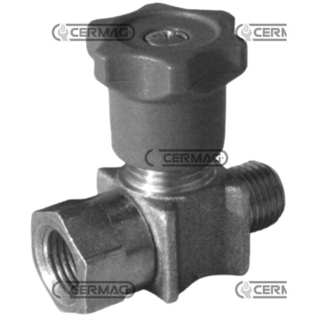 Vanne d'arrêt pour manomètre en ligne, filetage GAS 1/4", 83552, fabriquée en Italie | NewgardenAgri.com