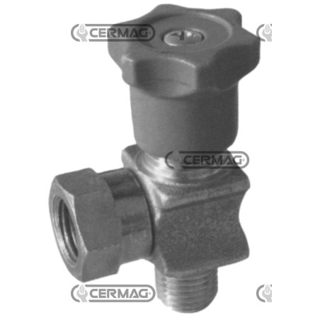 90°-Absperrventil für Manometer, 1/4"-Gasgewinde, Artikelnummer 83553, hergestellt in Italien | NewgardenAgri.com