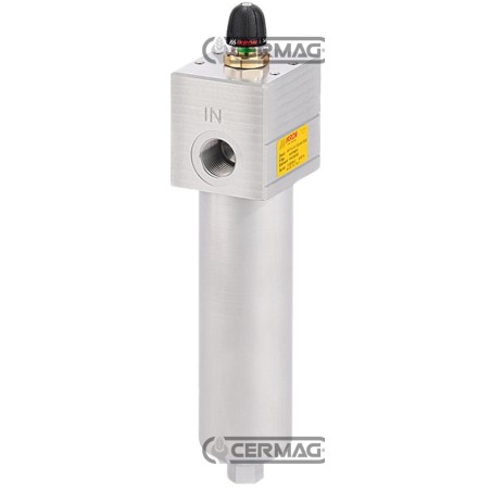 Filtro in linea per distributori elettrici con indicatore di intasamento visivo Filetto 1/2" Gas 84086 Ikron | NewgardenAgri.com