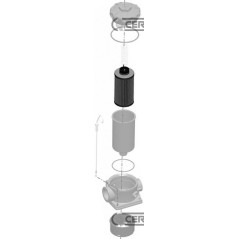 Cartuccia per filtri bassa pressione serie HF 547-10/20 Grado di filtrazione 25 µm 84189 Ikron
