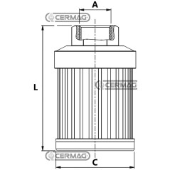 Verstärkter Papiersaugfilter, Filtrationsgrad 25 µm, 80910, Hergestellt in Italien