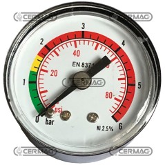 Manómetro Ø 40 mm Conexión trasera 1/8" Escala de gas 0÷6 Bar 80886 Wika | NewgardenAgri.com