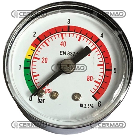 Manomètre Ø 40 mm Raccord arrière 1/8" Échelle à gaz 0÷6 bar 80886 Wika | NewgardenAgri.com