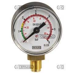Manometer Ø 40 mm Vertical Connection 1/8" Gas Scale 0÷6 Bar 80887 Wika | NewgardenAgri.com