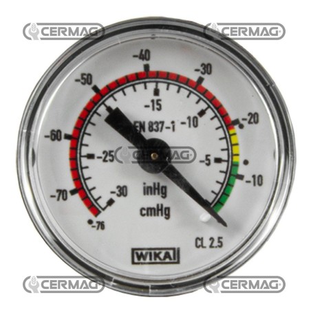 Vacuum gauge with rear connection Scale 0 ÷ -76 cm/Hg Thread 1/8" Gas 80888 Wika | NewgardenAgri.com