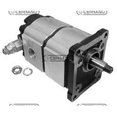 Bomba doble con válvula secuencial para astilladora de leña. Desplazamiento: 6,5+16,9 cm³. Rotación: Derecha. 84382 | Newgard...
