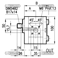 Bomba de engranajes GRUPO 2 Cilindrada 12 cm³ Eje 17x14 - Z.9 Izquierda Rotación 83593 HighQuality_GOLD