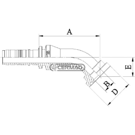 Raccordo a flangia 45° SAE 3000 psi Diametro tubo 1" inch Flangia 1" inch 82295 Manuli