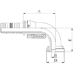 Raccordo a flangia 90° SAE 3000 psi Diametro tubo 2" inch Flangia 2" inch 82293 Manuli