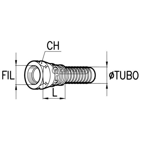 Raccordo femmina diritta - DIN 24° serie leggera Diametro del tubo 3/4" - 19 mm Filetto M30x2 82421 Manuli