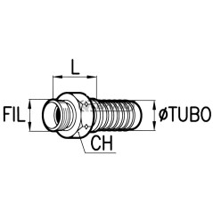 Raccordo maschio - DIN 24° serie pesante Diametro del tubo 3/8" - 10 mm Filetto 22x1,5 80520 Manuli
