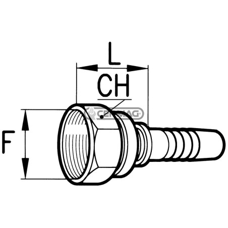 Raccordo femmina diritta - JIC 74° Diametro del tubo 1/2" - 13 mm Filetto 3/4"-16 81068 Manuli