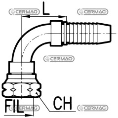 Raccordo femmina 90° - ORFS Diametro del tubo 3/4" - 19 mm Filetto 1"-14 82559 Manuli