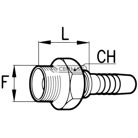 Raccordo maschio - ORFS Diametro del tubo 1/2" - 13 mm Filetto 1"-14 82577 Manuli