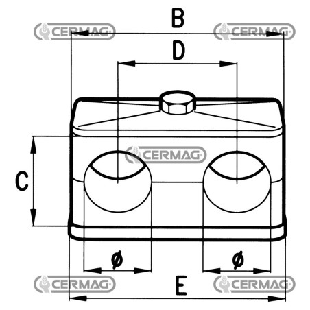 Blocchetto fermatubo a 2 posti Diametro 10 mm 81326